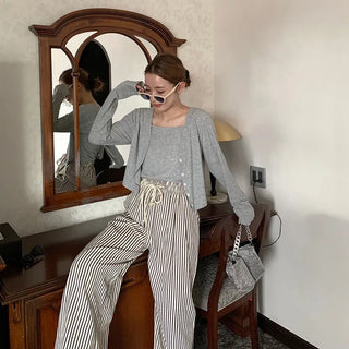 Striped Banding Pants