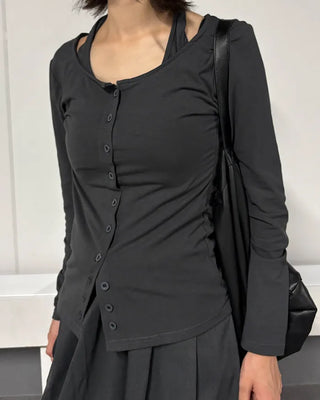 Halter layered cardigan