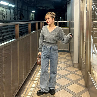 Wrap V-neck knit