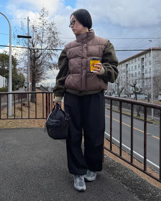 High-neck padded vest