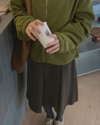 Checked pleated skirt