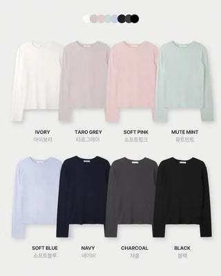 (8 colors) Basic Soft Long-Sleeve T-Shirt (Long Tee)