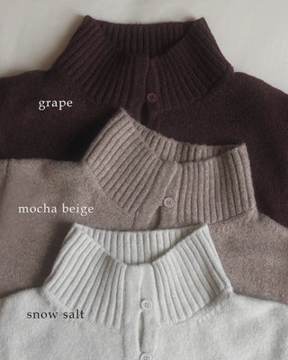 Half-button collar knit