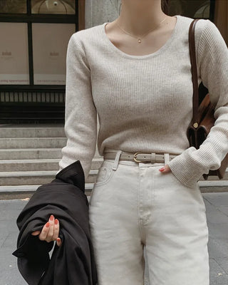 [Slenderizing effect] Bamboo soft rib knit