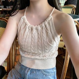 Sleeveless twist knit