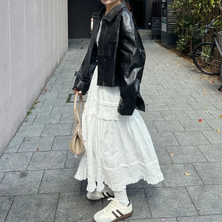 Frilled tiered skirt