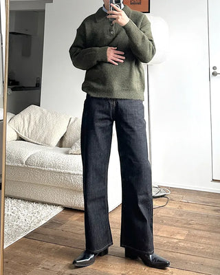 Polo collar boucle knit