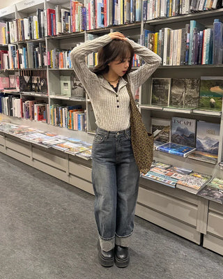 Lace-layered slim-fit knit