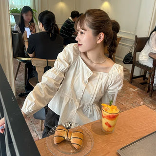 Square neck blouse