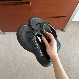 Frilled platform sandals