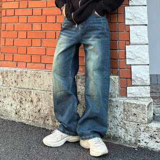 Vintage wide-leg denim pants