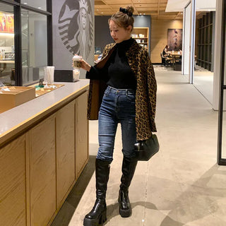 Leopard print oversized shirt