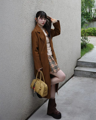 Double-breasted long coat