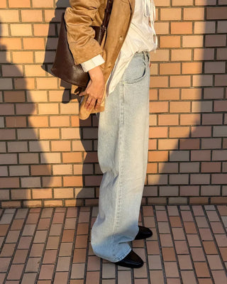 Washed oversized denim pants
