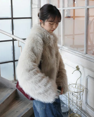 Crop fur jacket