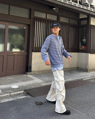 Cargo wide drawstring pants