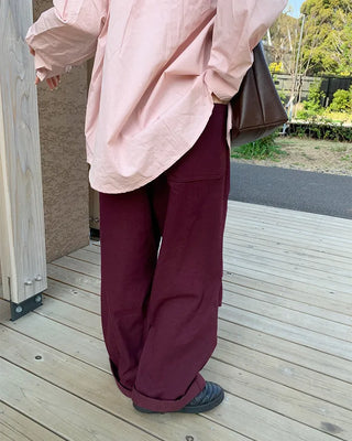 Colored denim wide-leg pants