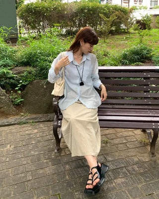 Oversized sheer shirt