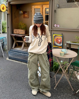 Vintage cargo wide pants