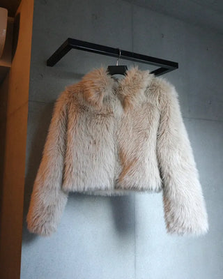 Crop fur jacket