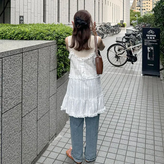 Frilled sleeveless mini dress