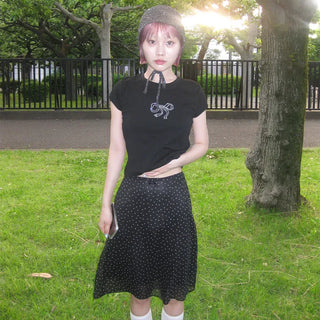 Cubic Ribbon Short-Sleeved T-Shirt