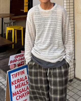 Striped Mesh Knit