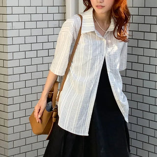 Summer striped short-sleeved shirt