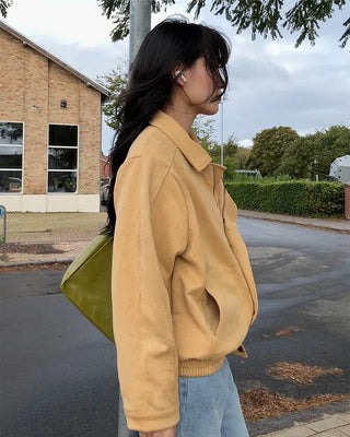 Oversized suede blouson