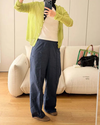 See-through ribbed cardigan