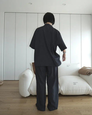 Nylon summer elastic waist pants