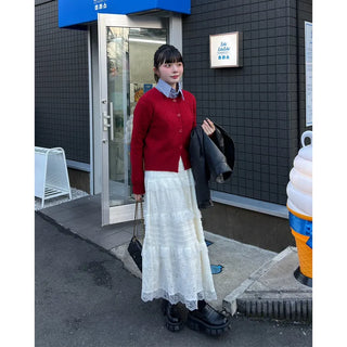 Lace long skirt