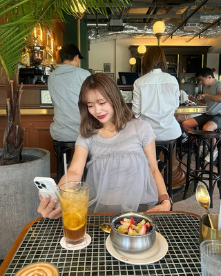 Sheer bustier & short-sleeved T-shirt set