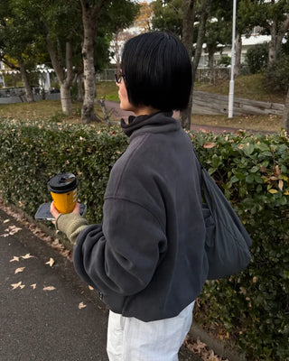 High-neck fleece jumper