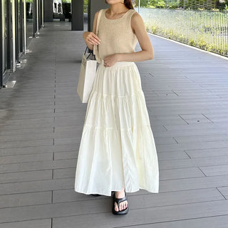 Tiered long skirt