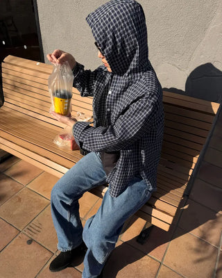 Hoodie check shirt
