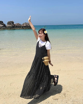 [BEST 50] Sheer Dot Long Dress