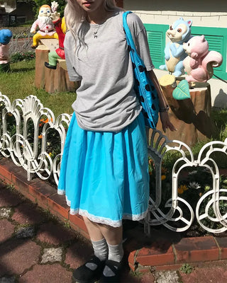 Shirred cotton midi skirt