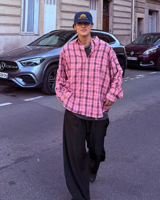 D-ring two-pleat wide-leg pants