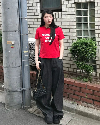 Lettering Cropped Short Sleeve T-Shirt