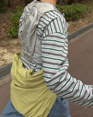 Color-blocked striped T-shirt