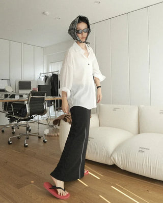Ribbed long skirt