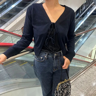 Ribbon knit cardigan