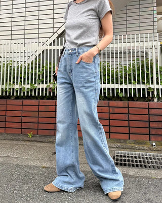 Low bootcut denim pants