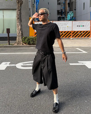 Back-band slacks Bermuda shorts