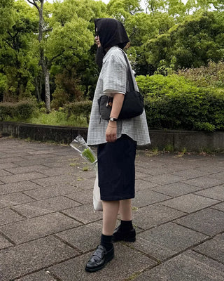 Checked half shirt