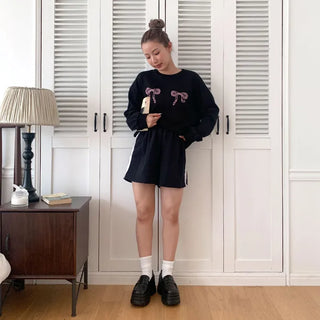 Oversized Two-Ribbon Sweatshirt