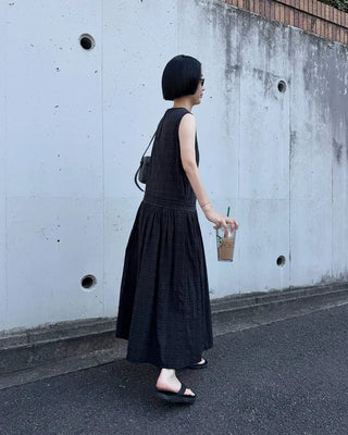 Checked long dress