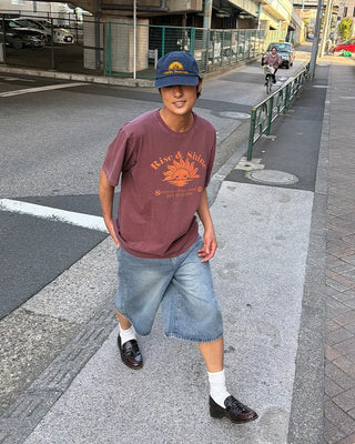 Washed denim Bermuda shorts
