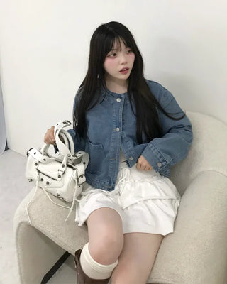 Eyelet Shoulder Mini Boston Bag